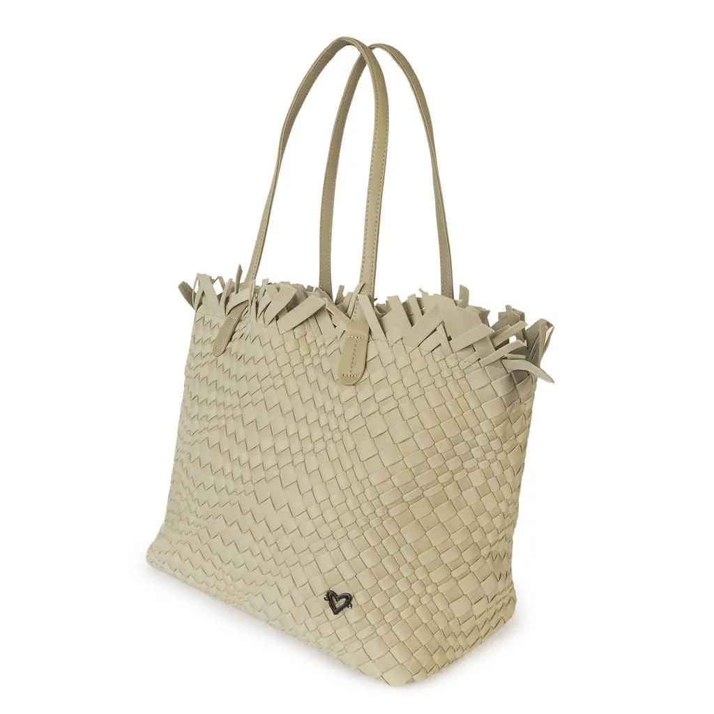 NEW Vulcan Woven Large Tote (Fringed Top) - Khaki