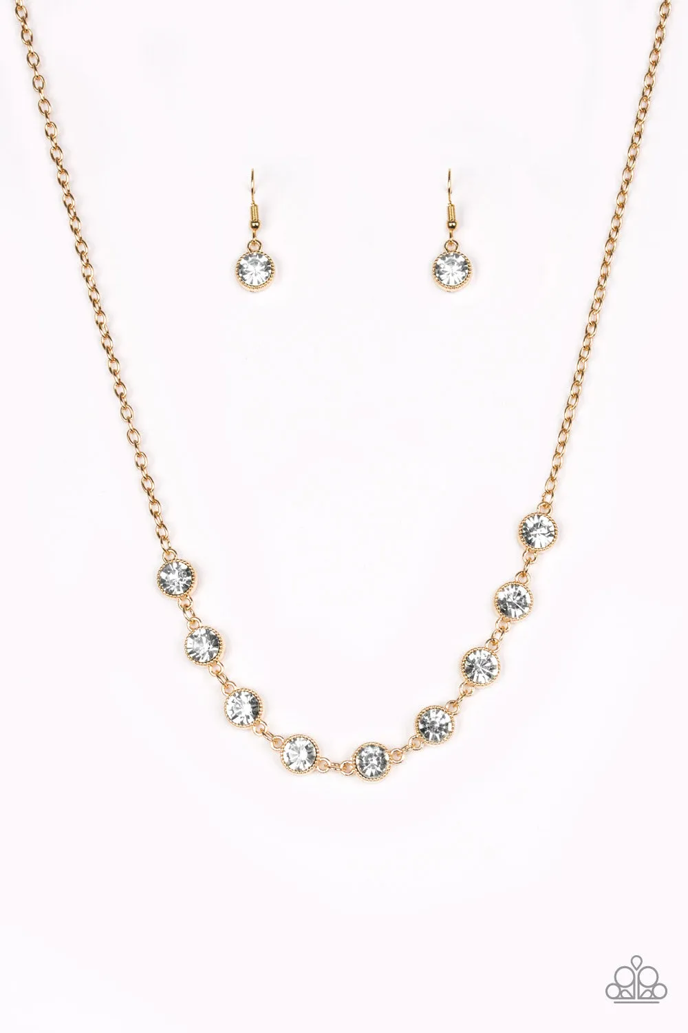 Paparazzi Accessories  - Starlit-Socials #N908 Peg -Gold Necklace