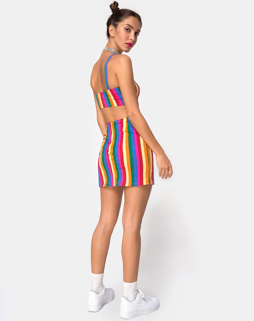 Pelmo Mini Skirt in Good Times Stripe  X Princess Polly