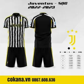 Quần áo bóng đá Juventus 2023-24 thun lạnh Sao Việt - Đen sọc trắng / S Đen sọc trắng S