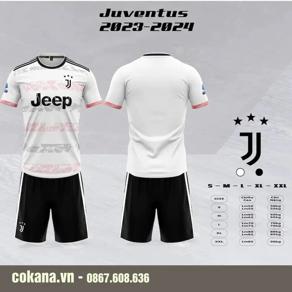 Quần áo bóng đá Juventus 2023-24 thun lạnh Sao Việt - Đen sọc trắng / S Đen sọc trắng S