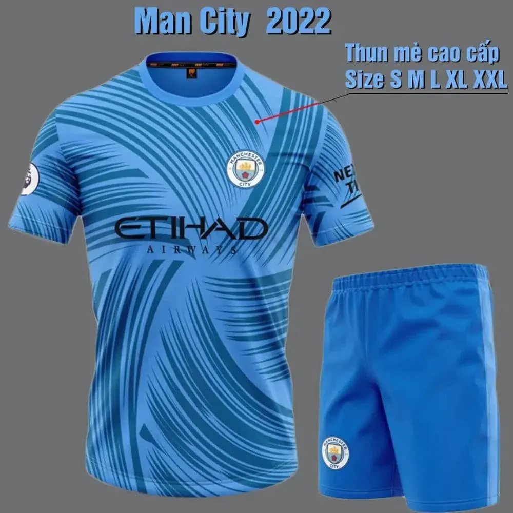 Quần áo bóng đá Mc Manchester City vải mè HD 2022-23