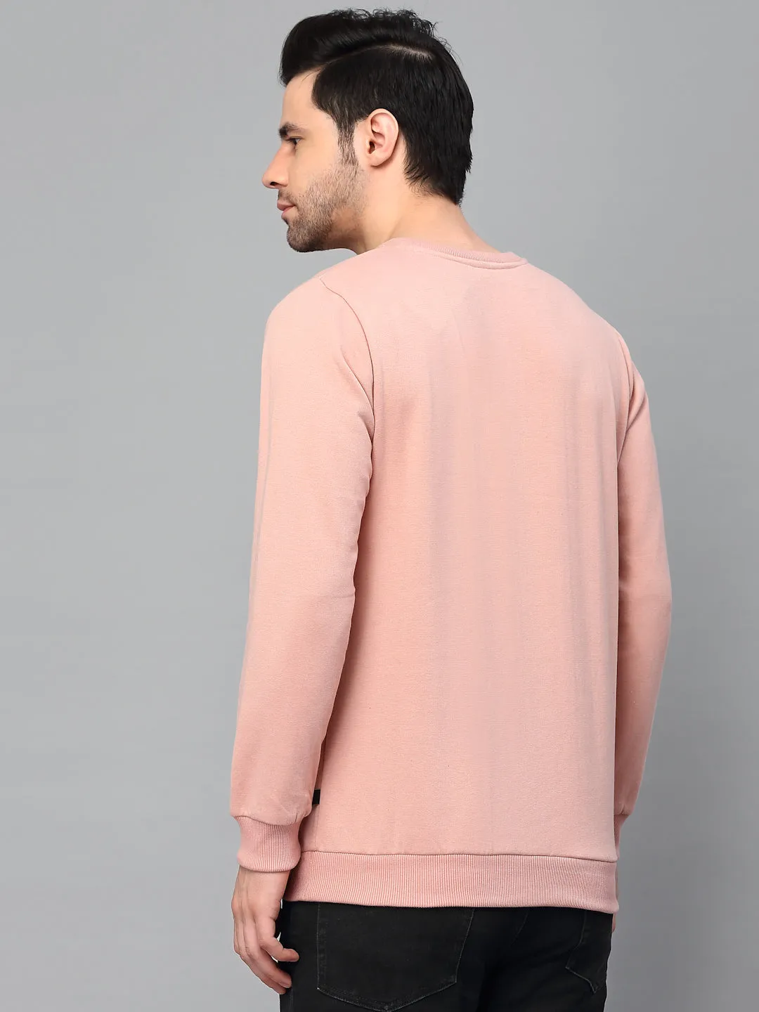 Round Neck Printed Fleece Sweatshirt