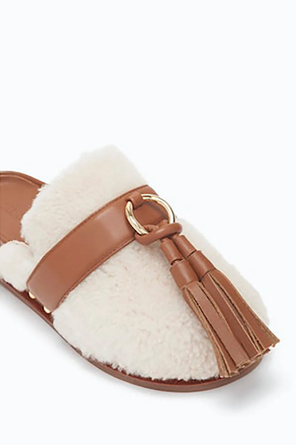 RUBY SHEARLING SLIDE IN CREAM