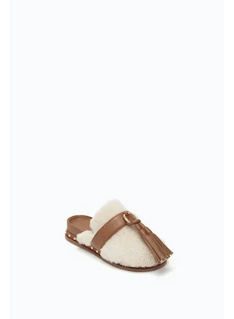 RUBY SHEARLING SLIDE IN CREAM