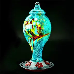 Shirem Hand Blown Glass Hummingbird Feeder - 25 Ounces