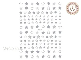 Silver Star Adhesive Nail Art Sticker - 1 pc (WG620S)