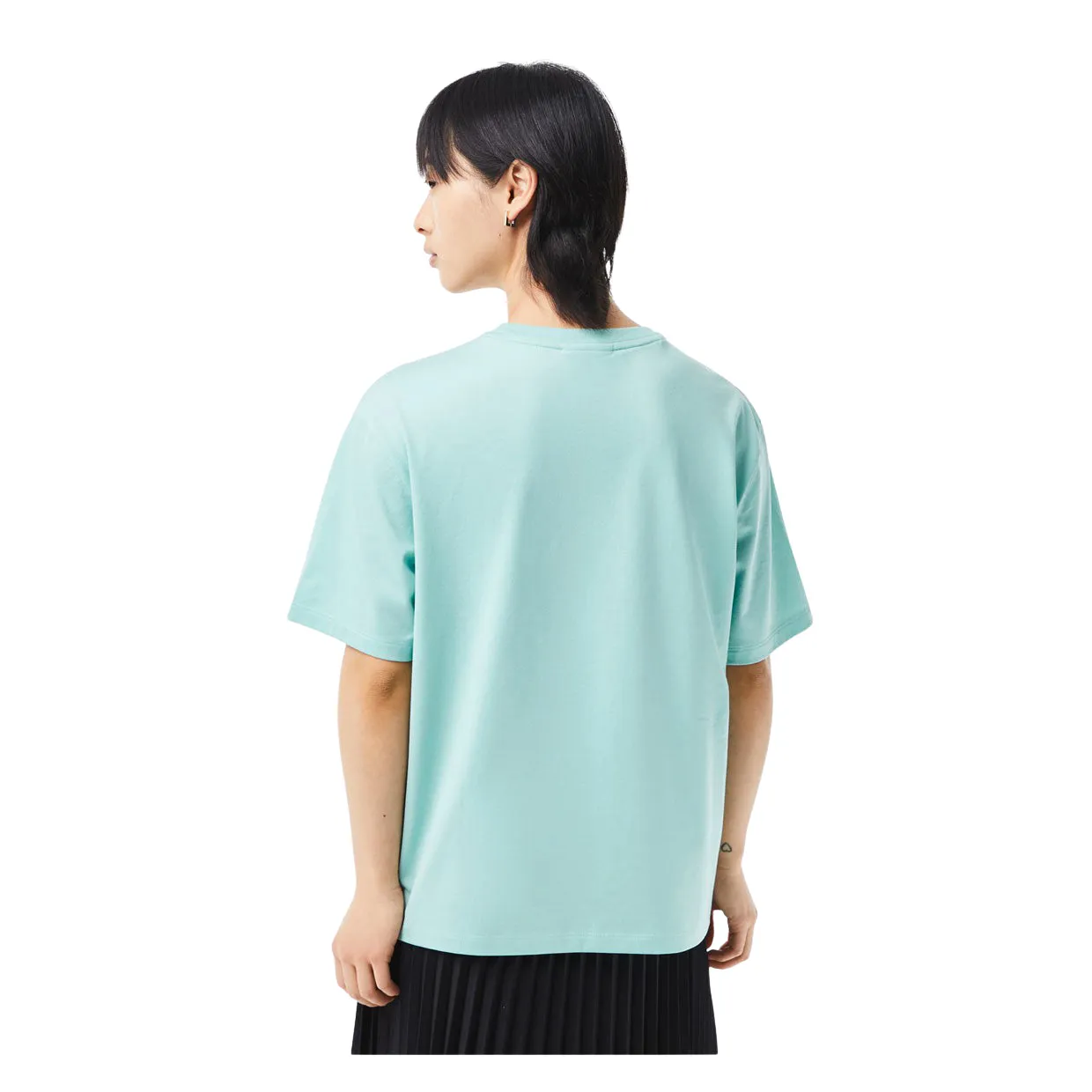 T-shirt Donna Lacoste Girocollo Verde Acqua