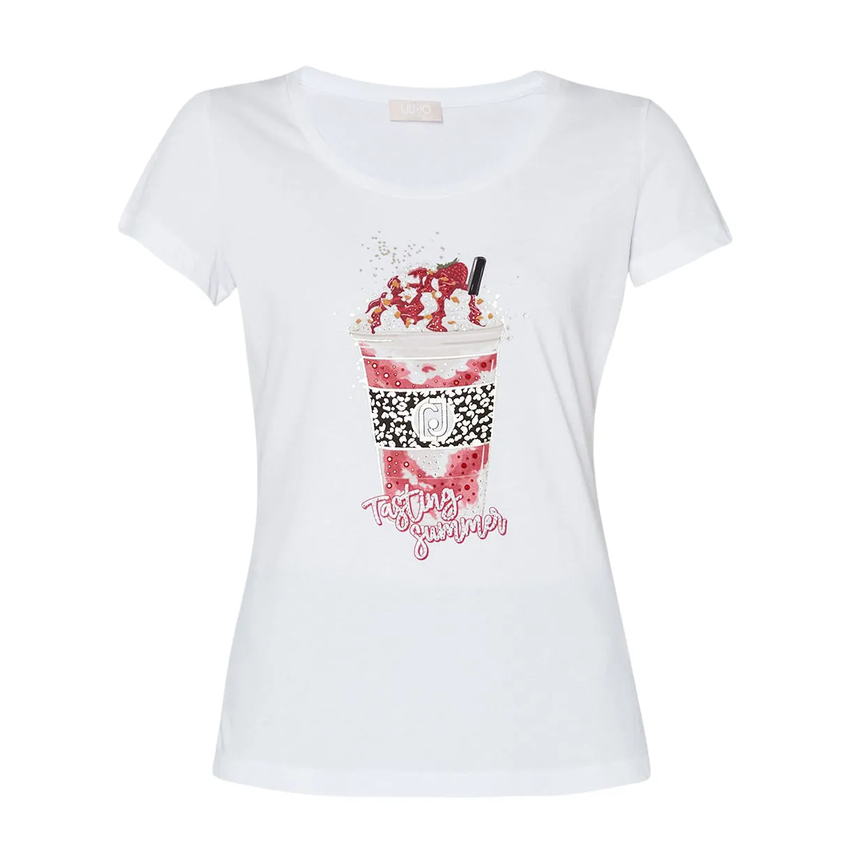 T-shirt Donna Liu-Jo Stampa Ice Cream Bianco