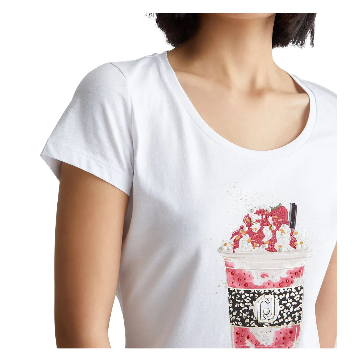 T-shirt Donna Liu-Jo Stampa Ice Cream Bianco