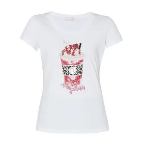 T-shirt Donna Liu-Jo Stampa Ice Cream Bianco