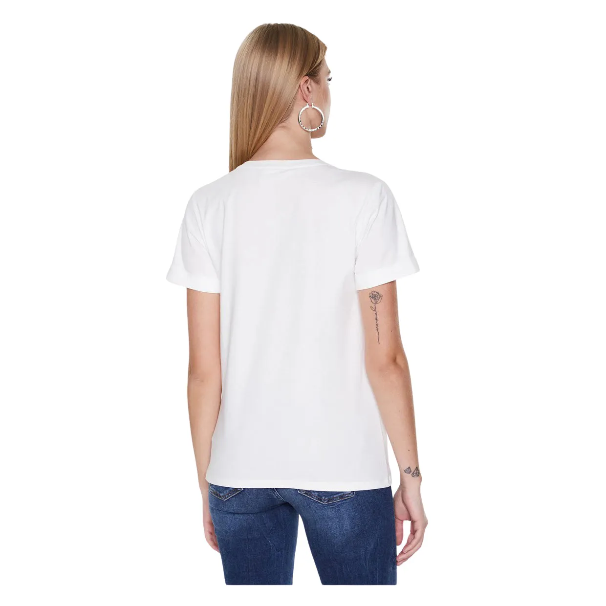 T-shirt Donna Liu-Jo Strass Bianco