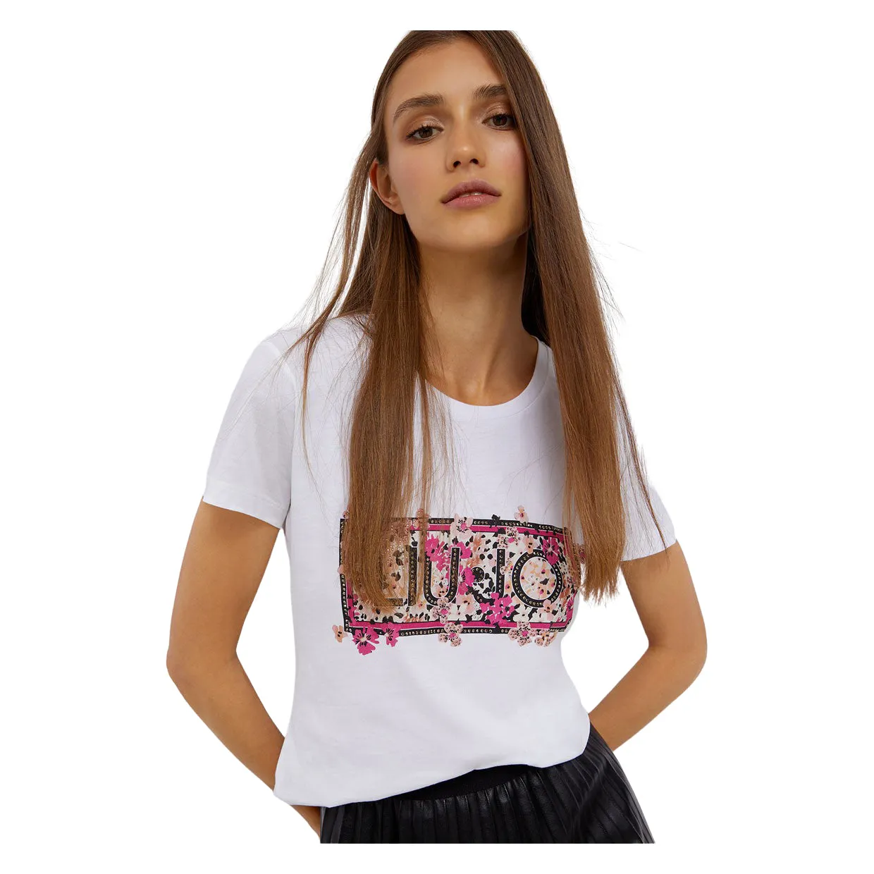 T-shirt Liu-Jo Ecosostenibile Floreale Bianco