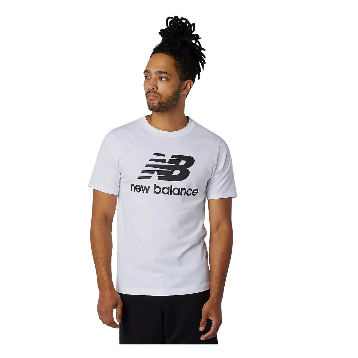 T-shirt New Balance Essential Stacked Logo Bianco