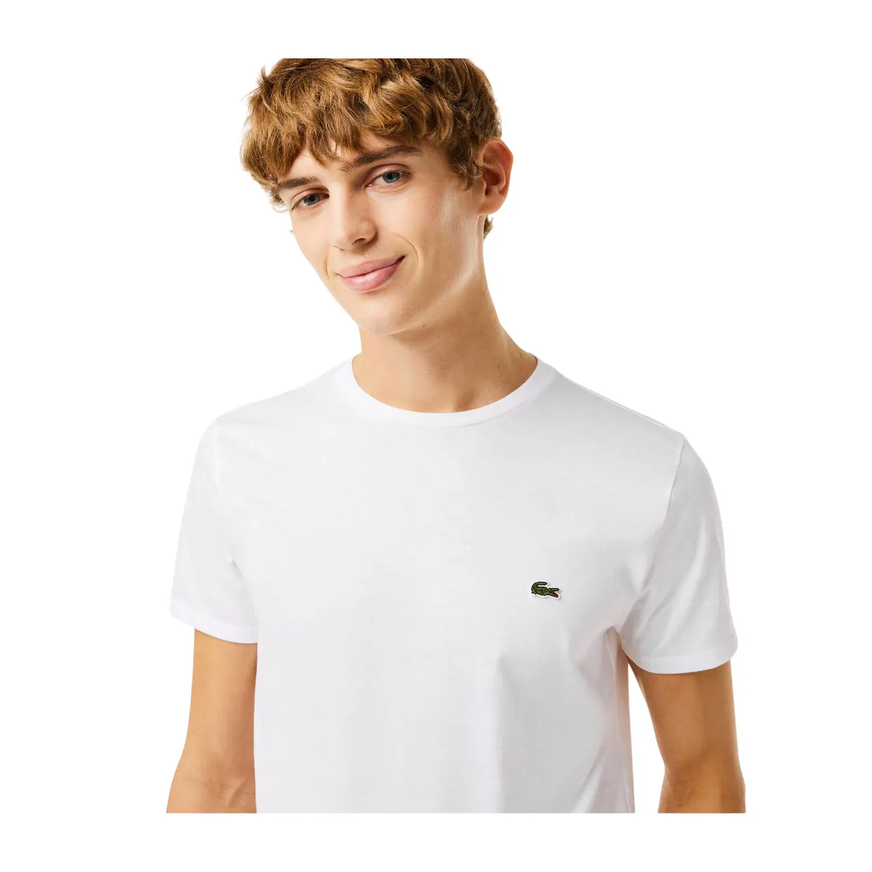 T-shirt Uomo Lacoste Girocollo Cotone Pima Bianco