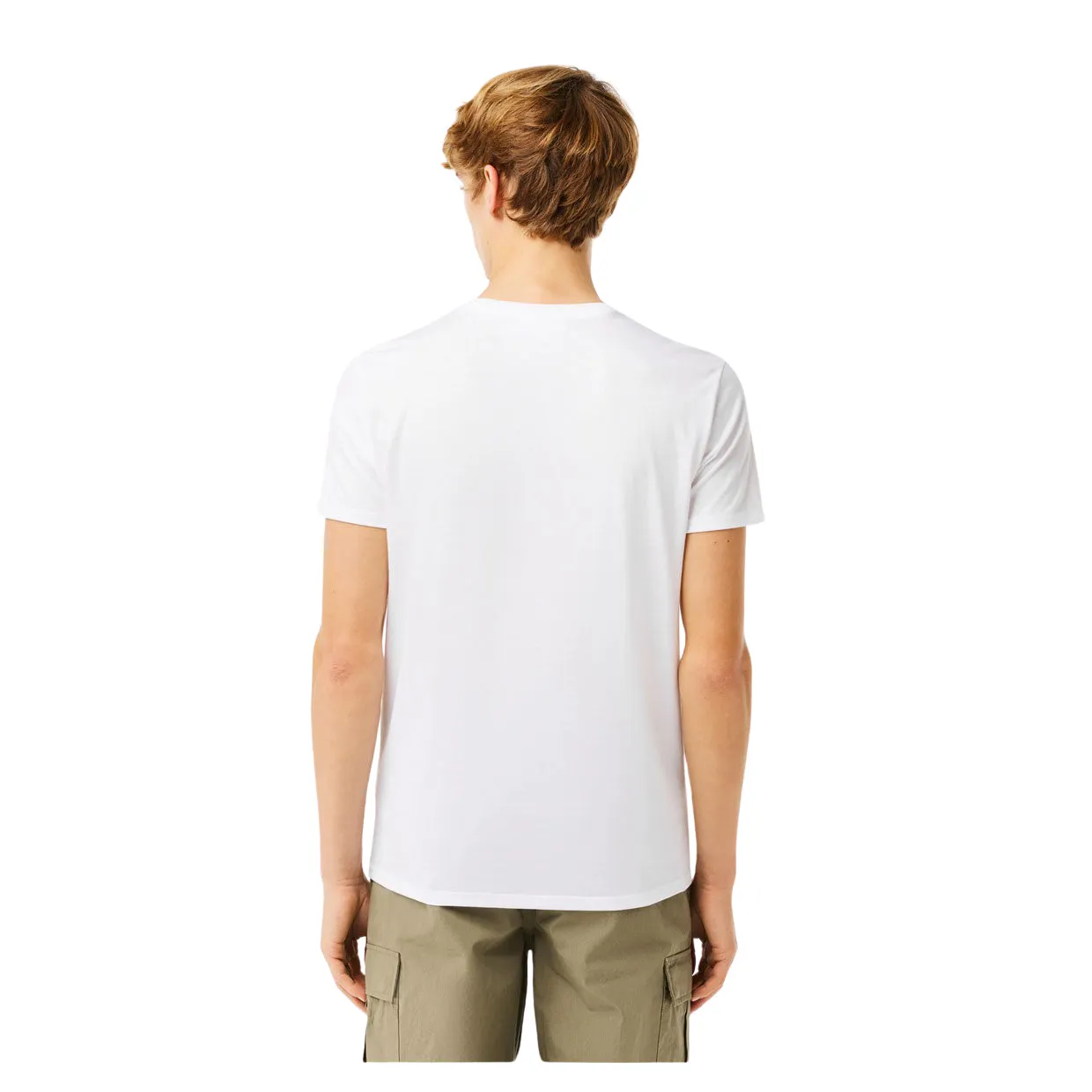 T-shirt Uomo Lacoste Girocollo Cotone Pima Bianco