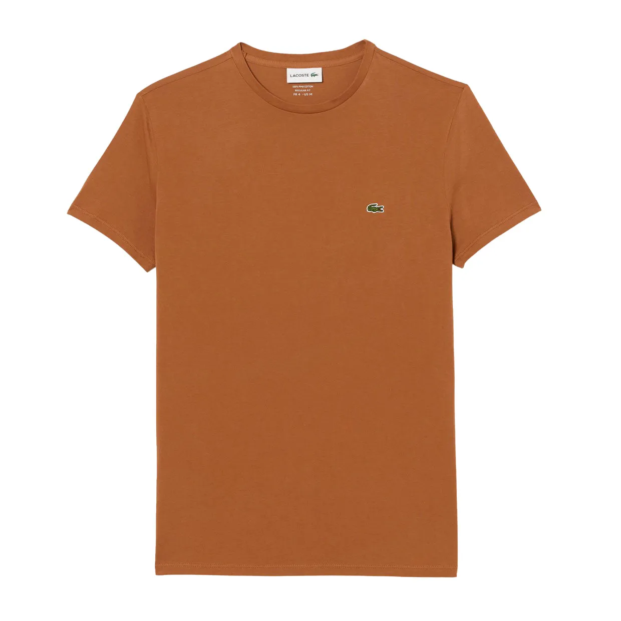 T-shirt Uomo Lacoste Girocollo Cotone Pima Marrone Chiaro