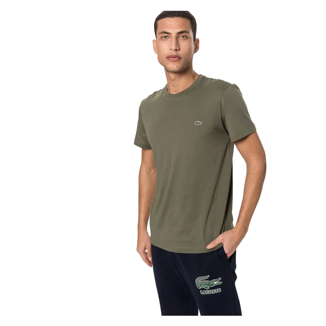 T-shirt Uomo Lacoste Girocollo Verde Militare