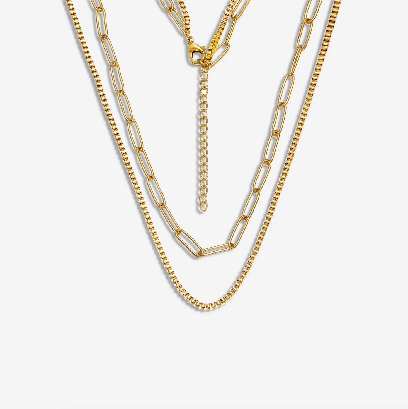 Tatum Layered Paperclip Necklace