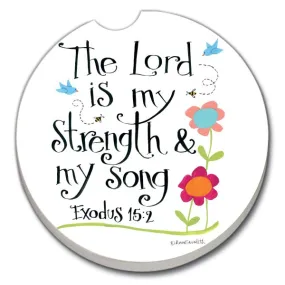 The Lord is My Strength Car Coaster