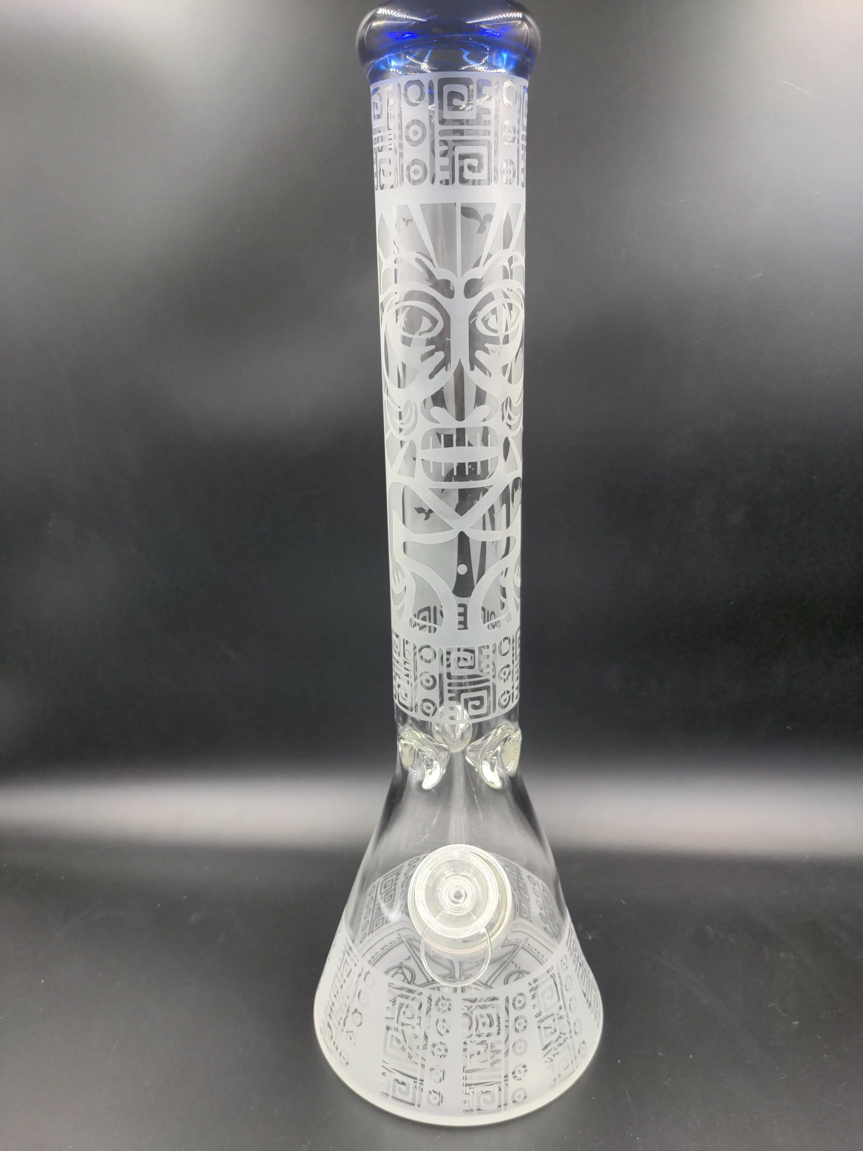 Tiki Tropic Etched Beaker Water Pipe | 15 | 14mm