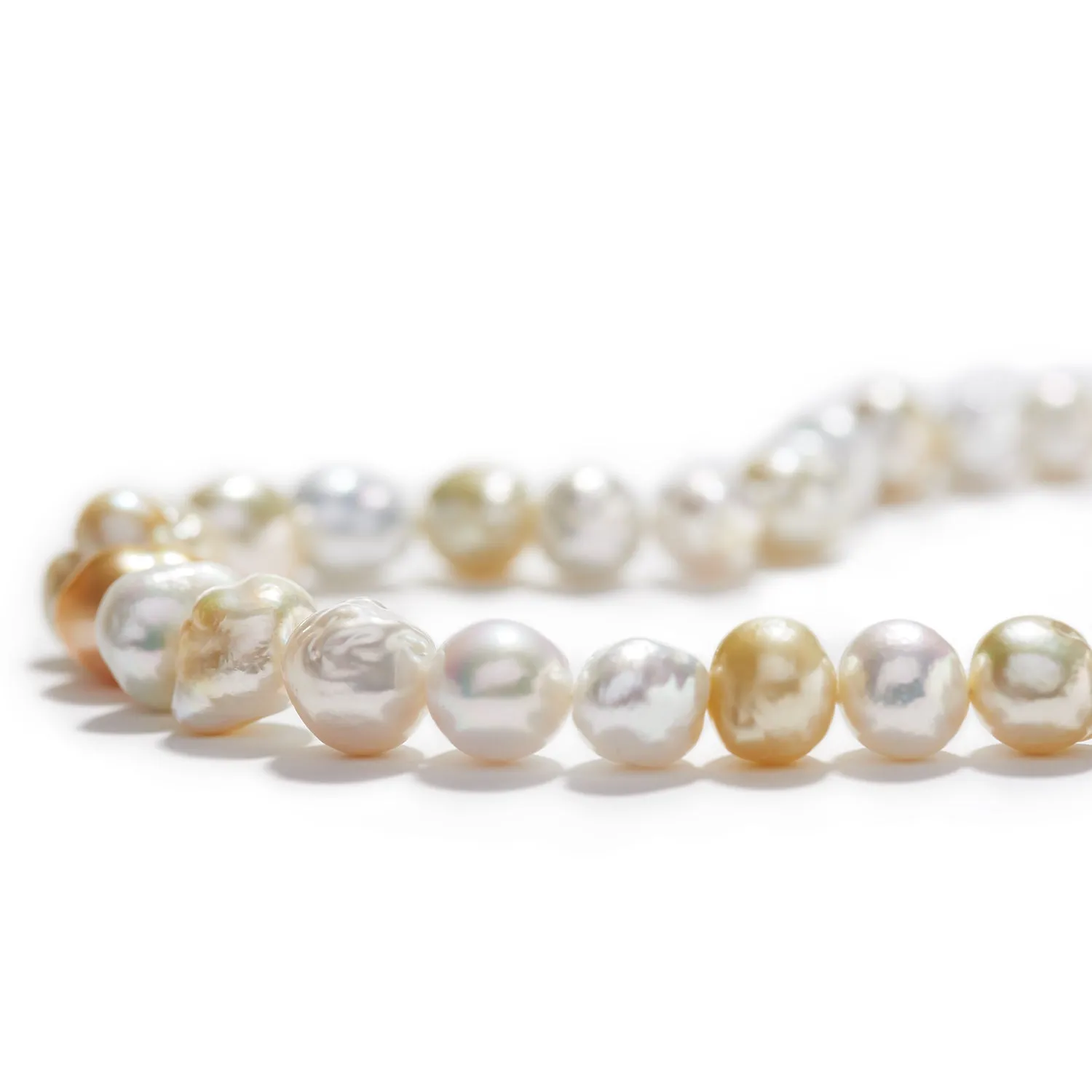 White & Gold Baroque Pearls