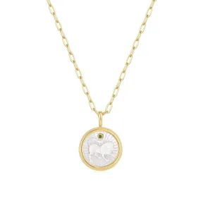 ZODIAC LEO MOTHER OF PEARL NECKLACE