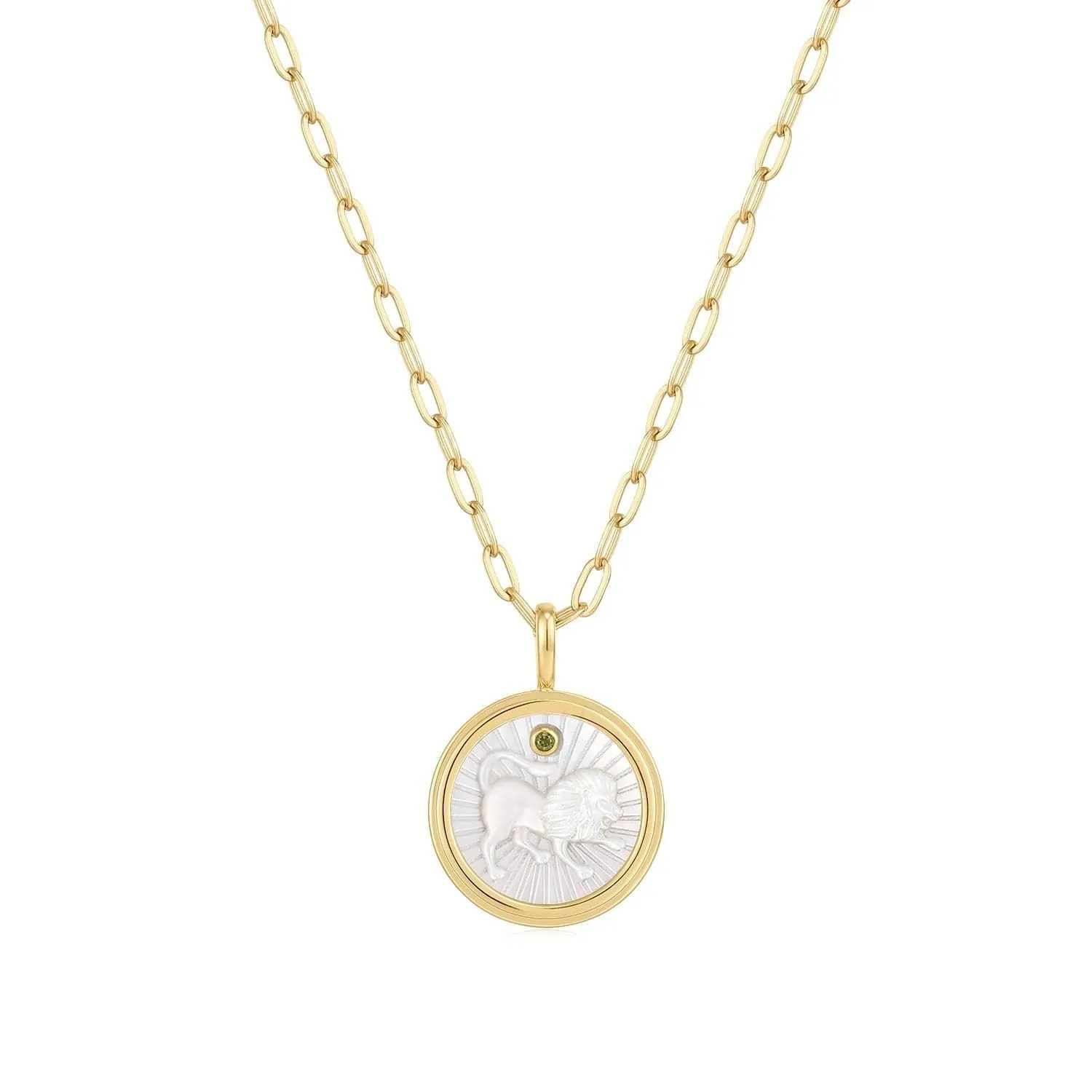 ZODIAC LEO MOTHER OF PEARL NECKLACE